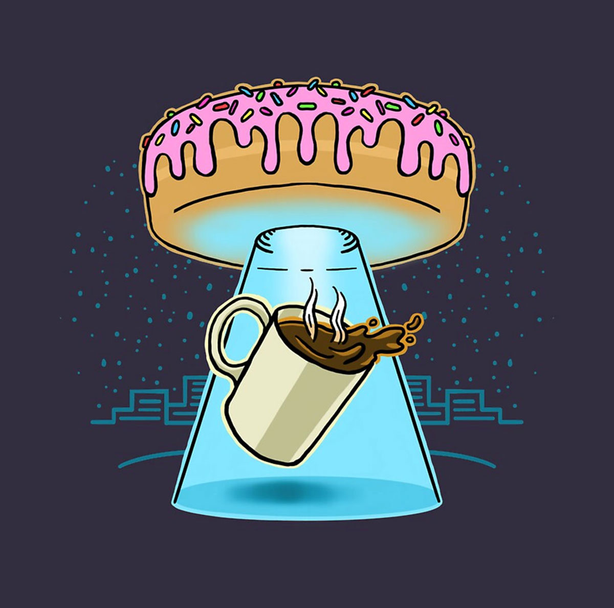 Illustration-Donut-Coffee-Abduction
