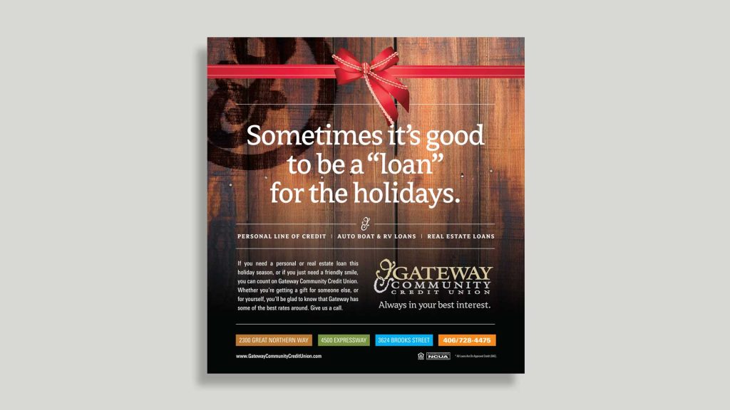 Credit Union Print Ad A Loan for the Holidays