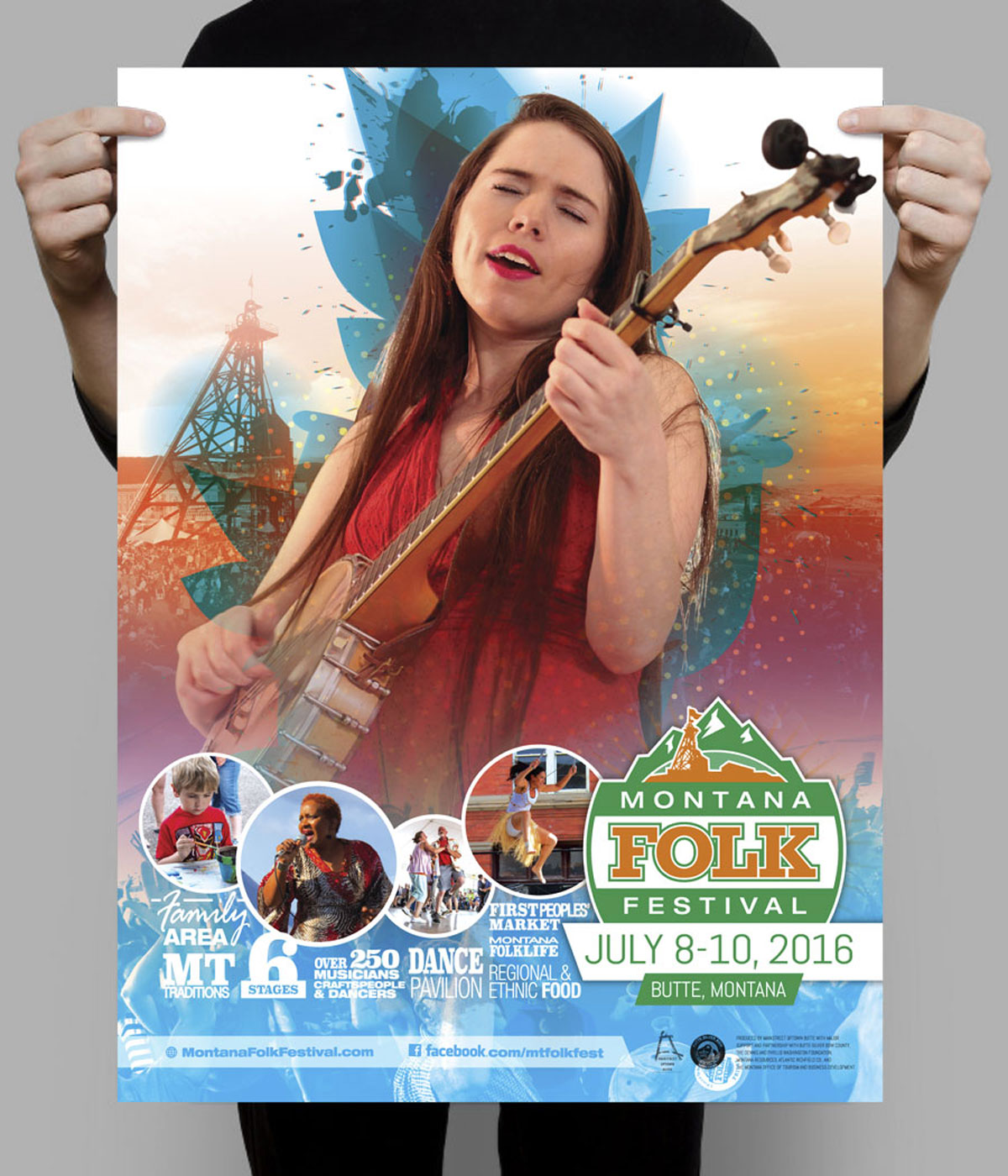 Montana Folk Festival 2016 Poster Design by Doodl Creative