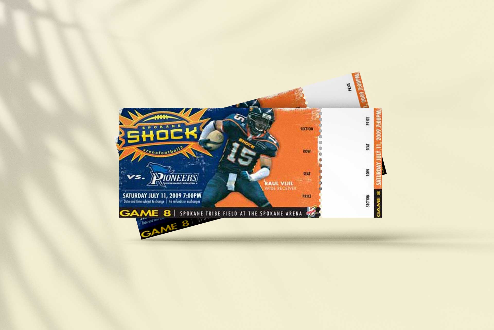 Spokane Shock Arena Football Ticket Design