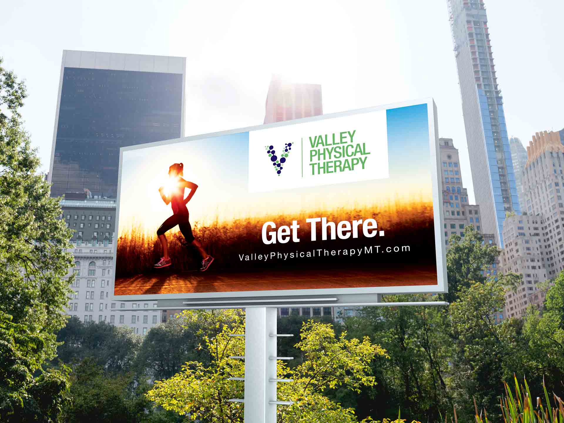 Billboard of a woman running in good health