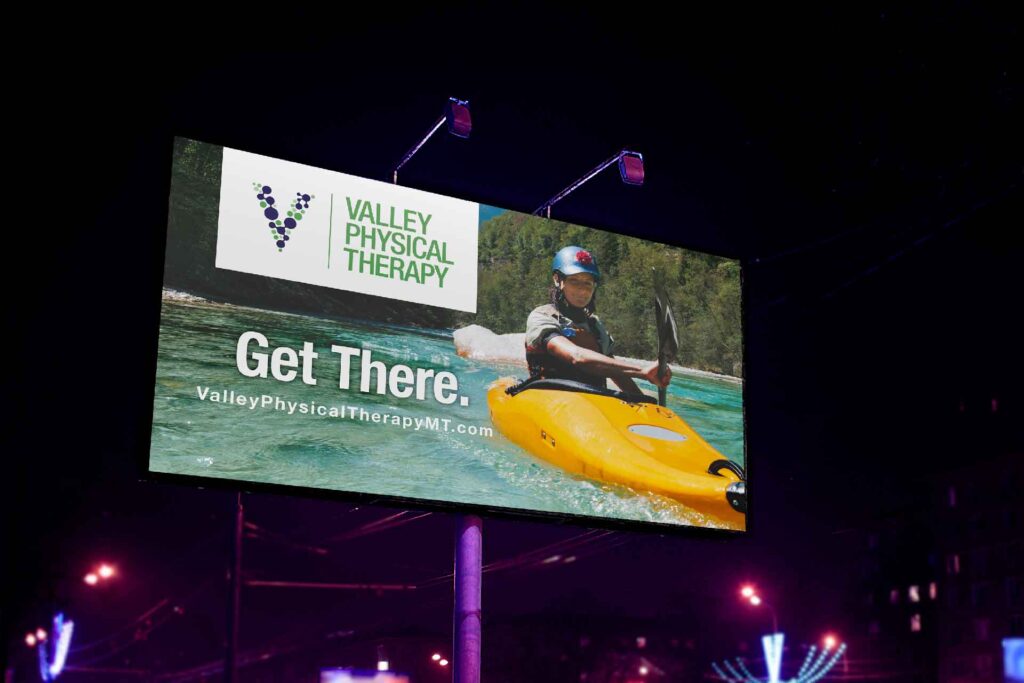 Billboard of a woman kayaking in good health