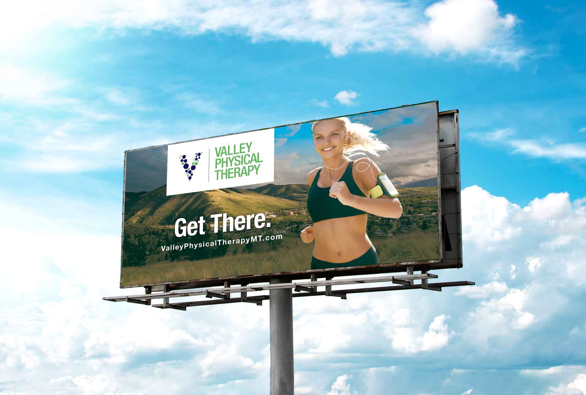 Billboard of a woman jogging in good health