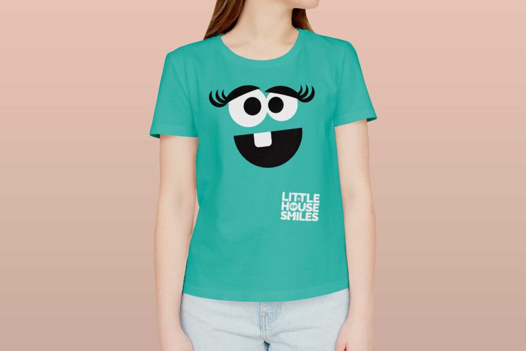 Little House of Smiles Pediatric Dentistry t-shirt tee Design by Doodl Creative