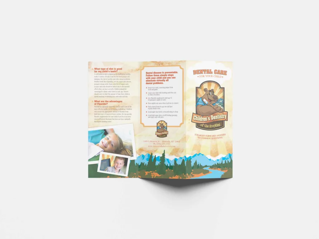 Pediatric Dentist brochure design unfolded